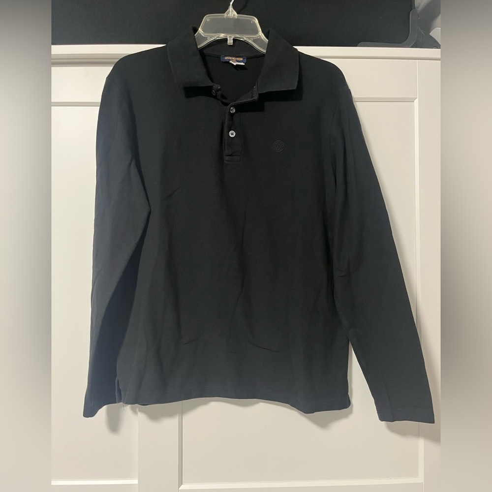 Louis Vuitton Uniform Polo Shirt Black Long Sleeve